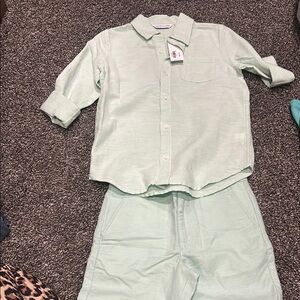 Boys New Janie and Jack Green short Set Classic Comfort